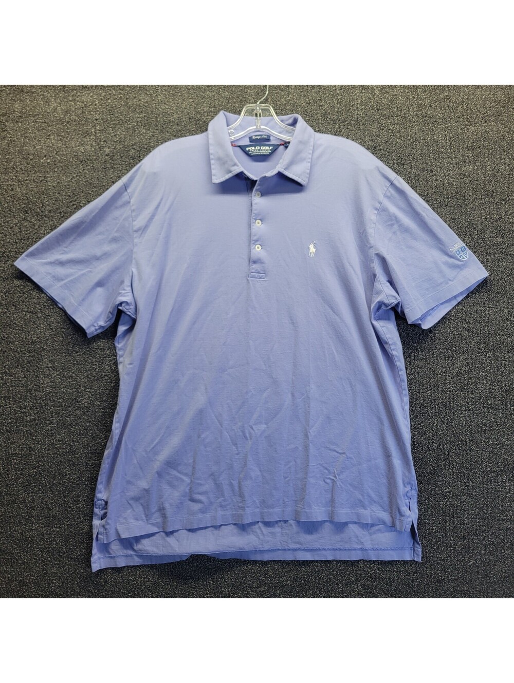 Vtg Polo Golf Ralph Lauren Shirt Men's Sz L Blue Vintage Lisle FHCC Golf Club